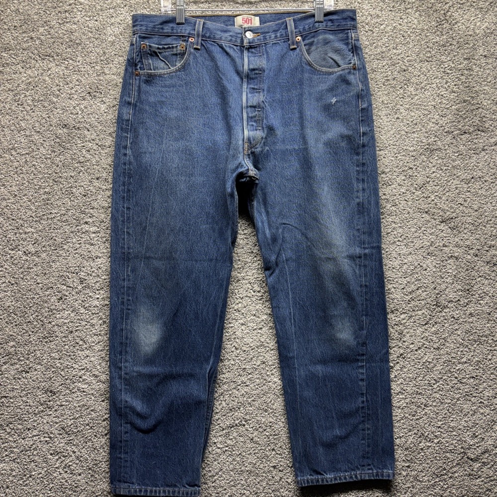 Levi's Denim Jeans 501XX-0000 ButtonFly 38x32 (36x29) Mexico Y2K 90s Distressed